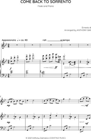 COME BACK TO SORRENTO – flute/piano
