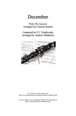 December from The Seasons arranged for Clarinet Quintet