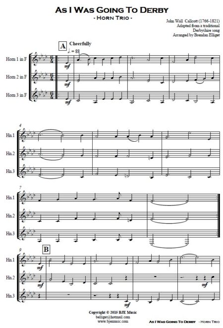 537 As I Was Going To Derby Horn Trio SAMPLE page 001