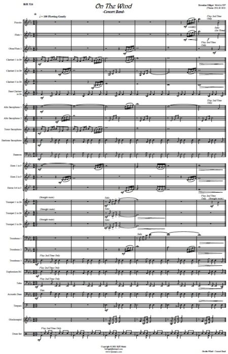 524 On The Wind Concert Band SAMPLE page 001