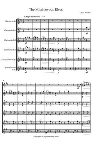 “The Mischievous Elves” For Clarinet Choir