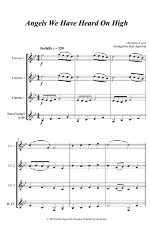 Jazz Carols Collection – Set One – Clarinet Quartet
