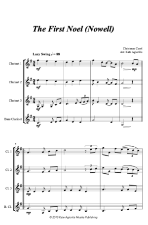 Jazz Carols Collection – Set One – Clarinet Quartet