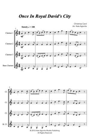 Jazz Carols Collection for Clarinet Quartet – Set Two