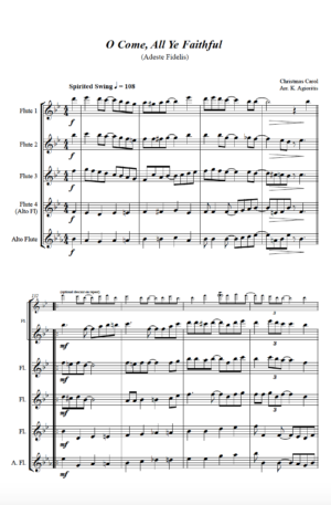 Jazz Carols Collection for Flute Quartet – Set Two