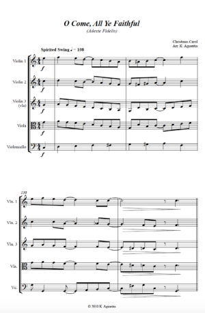 Jazz Carols Collection for String Quartet – Set Two