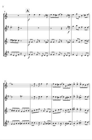 Jingle Bells – Jazz Arrangement for Saxophone Quartet