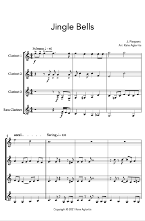 Jingle Bells – Jazz Arrangement for Clarinet Quartet