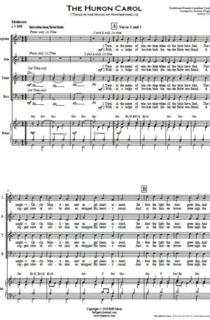 The Huron Carol – SATB Choir and Piano