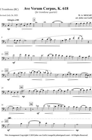 Ave Verum – Trombone Quartet