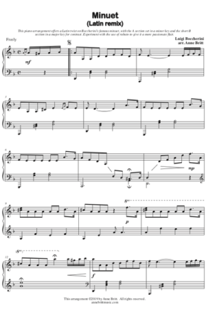 Minuet (Latin remix) – Early Intermediate Piano Solo