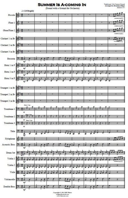 308 Summer Is A coming In Orchestra Sample Page 001