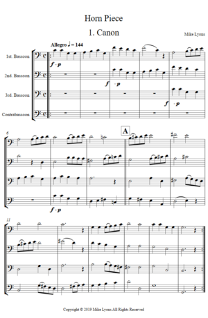 Bassoon Quartet – Horn Piece
