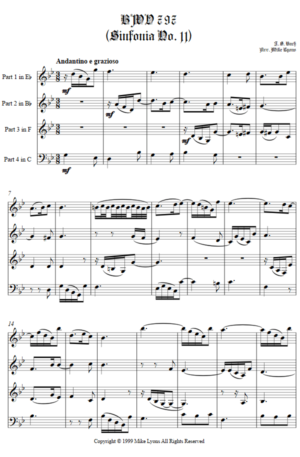 Brass Quartet – BWV 797 Sinfonia No. 11