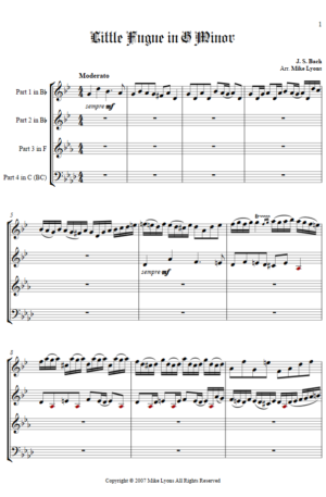 Brass Quartet – Little Fugue in G Minor