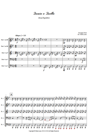 Brass Quintet – Verdi Questa o Quella
