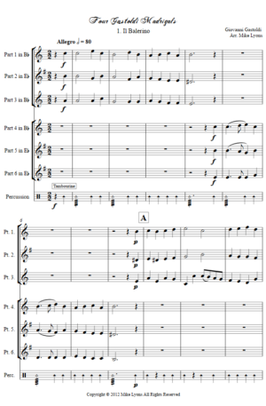 Brass Sextet – 4 Gastoldi Madrigals