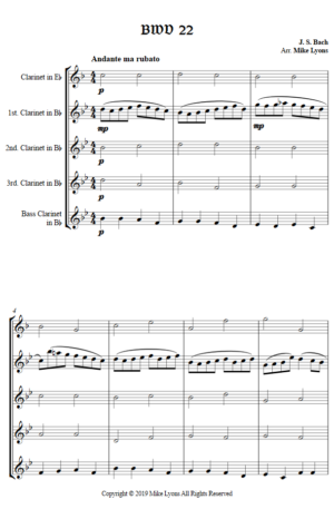 Clarinet Quintet – BWV 22
