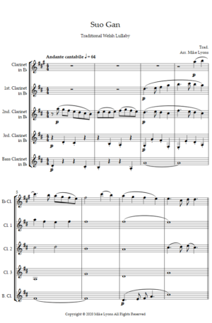 Clarinet Quintet – Welsh Lullaby “Suo Gan”