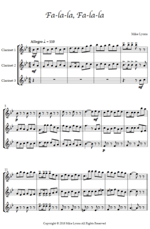 Clarinet Trio – Fa-la-la, Fa-la-la