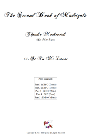 Flexi Quintet – Monteverdi, 2nd Book of Madrigals 14. Ecco mormorar l’onde