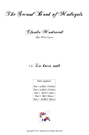 Flexi Quintet – Monteverdi, 2nd Book of Madrigals 15. La bocca onde