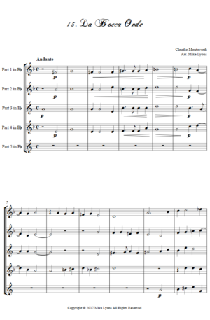 Flexi Quintet – Monteverdi, 2nd Book of Madrigals 15. La bocca onde