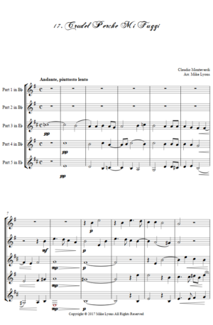 Flexi Quintet – Monteverdi, 2nd Book of Madrigals 17. Crudel Perche mi Fuggi