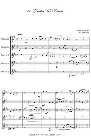 Flexi Quintet – Monteverdi, 2nd Book of Madrigals 21. Cantai un tempo