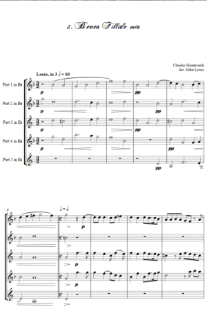 Flexi Quintet – Monteverdi, 2nd Book of Madrigals 3. Bevea Fillidae Mia