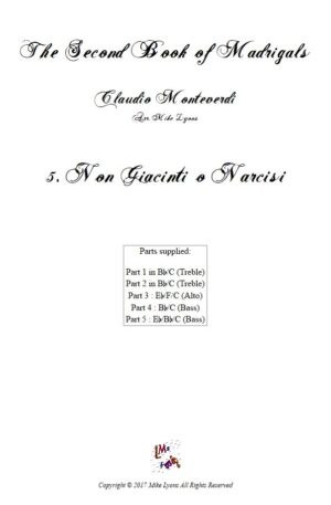 Flexi Quintet – Monteverdi, 2nd Book of Madrigals 5. Non Giacinti o Narcisi