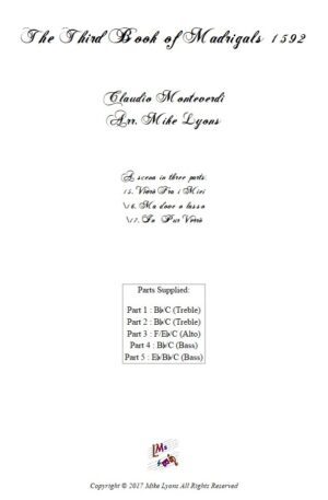 Flexi Quintet – Monteverdi, 3rd Book of Madrigals – Scena in 3 parts (Nos 15 -17)