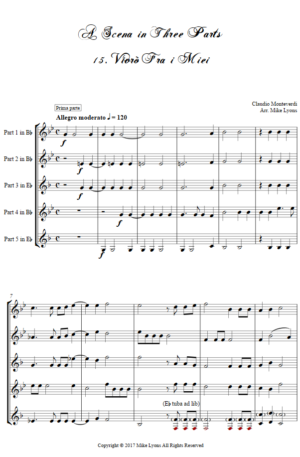 Flexi Quintet – Monteverdi, 3rd Book of Madrigals – Scena in 3 parts (Nos 15 -17)
