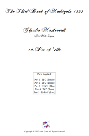 Flexi Quintet – Monteverdi, 3rd Book of Madrigals 10. Poi ch’ella