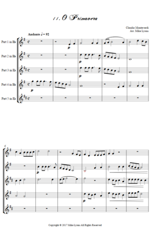 Flexi Quintet – Monteverdi, 3rd Book of Madrigals 11. O Primavera