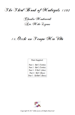 Flexi Quintet – Monteverdi, 3rd Book of Madrigals 14 Occhi un Tempo Mia Vita