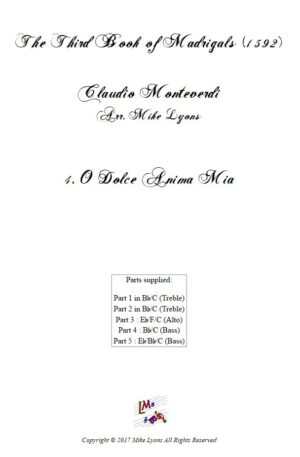 Flexi Quintet – Monteverdi, 3rd Book of Madrigals 4. O Dolce Anima Mia