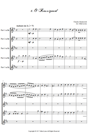 Flexi Quintet – Monteverdi, 3rd Book of Madrigals 6. O Rossignuol