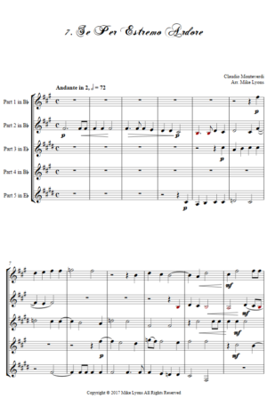 Flexi Quintet – Monteverdi, 3rd Book of Madrigals 7. Se Per Estremo Ardore