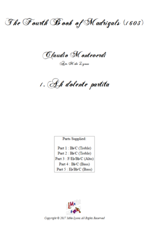 Flexi Quintet – Monteverdi, 4th Book of Madrigals – 01. Ah Dolente partita
