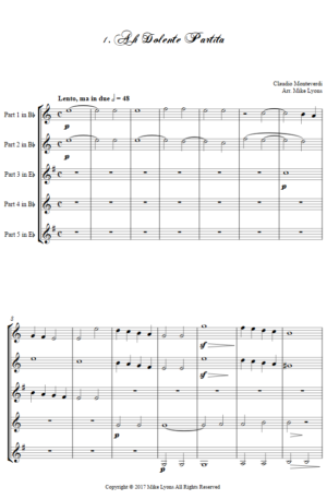 Flexi Quintet – Monteverdi, 4th Book of Madrigals – 01. Ah Dolente partita