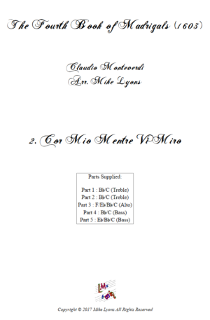 Flexi Quintet – Monteverdi, 4th Book of Madrigals – 02. Cor Mio Mentre Vi Miro