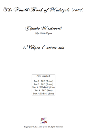 Flexi Quintet – Monteverdi, 4th Book of Madrigals – 05. Volgea l’anima mia