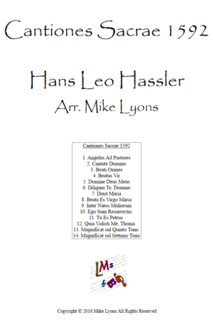 Brass Quartet – Cantiones Sacrae (1592) Hassler