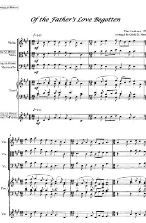 Six Christmas Carols for String Trio – String Trio+Piano