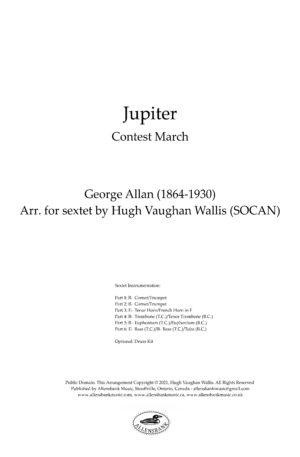 Jupiter – Contest March by George Allan – arranged for brass sextet