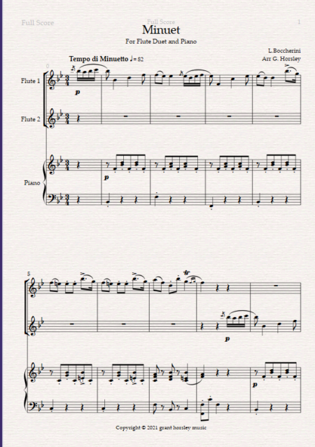 minuet boccherini flute 1