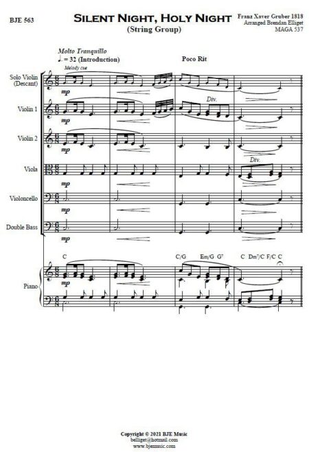 563 Silent Night Holy Night String Group SAMPLE page 001