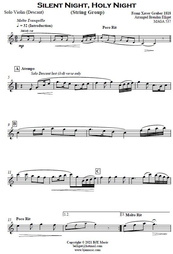 563 Silent Night Holy Night String Group SAMPLE page 004