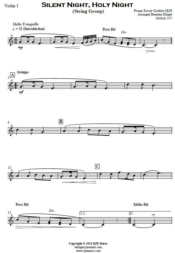 563 Silent Night Holy Night String Group SAMPLE page 005